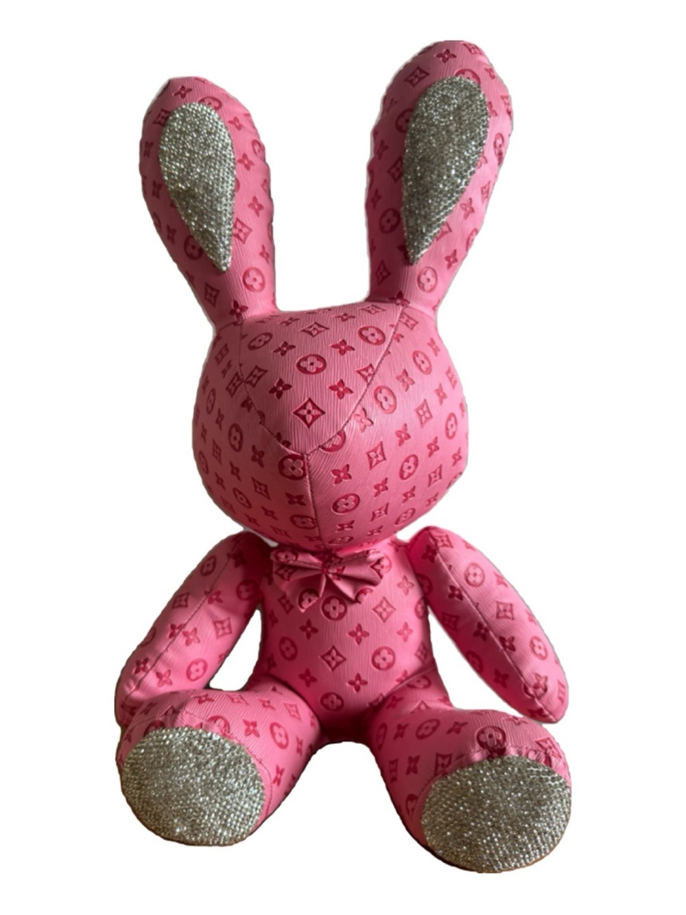 LV Pink Monogram Bunny with Studded Accents